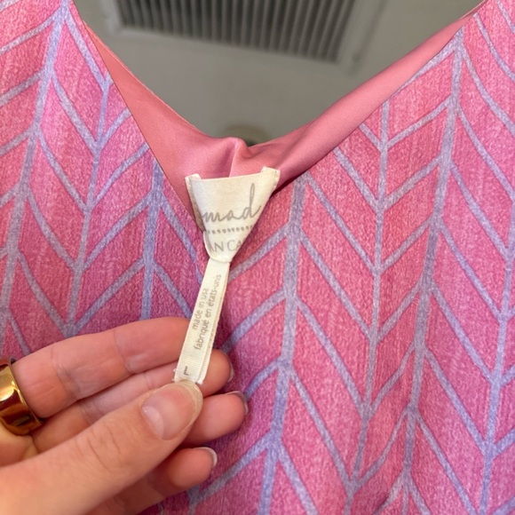 Nomad Morgan Carper Chevron Purple Slip Dress Sz Large Anthropologie Dainty - Picture 6 of 11